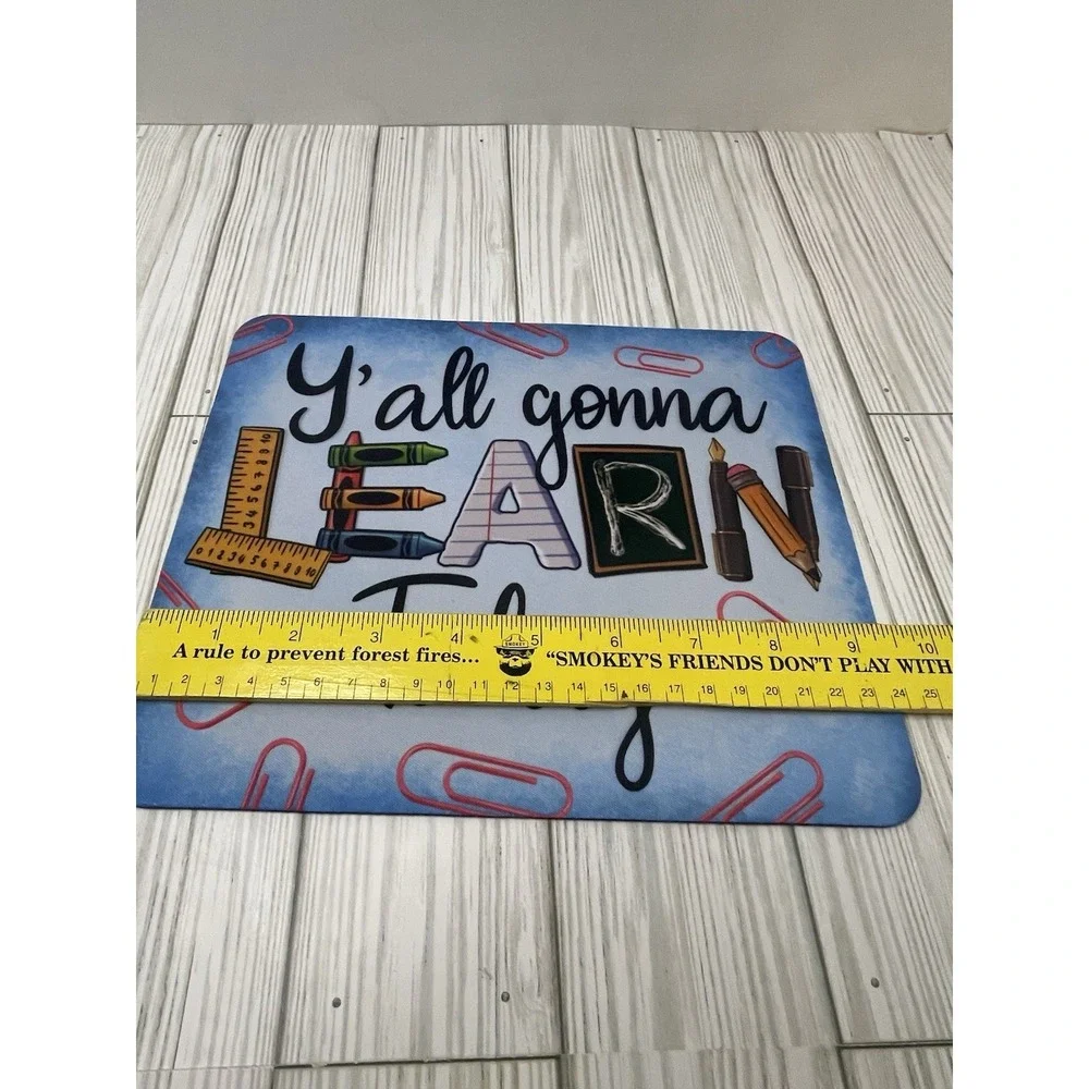 6 Piece Teacher Gift- Mousepad, 3 Large Paper Clips, Beadable Pen, And Key Chain